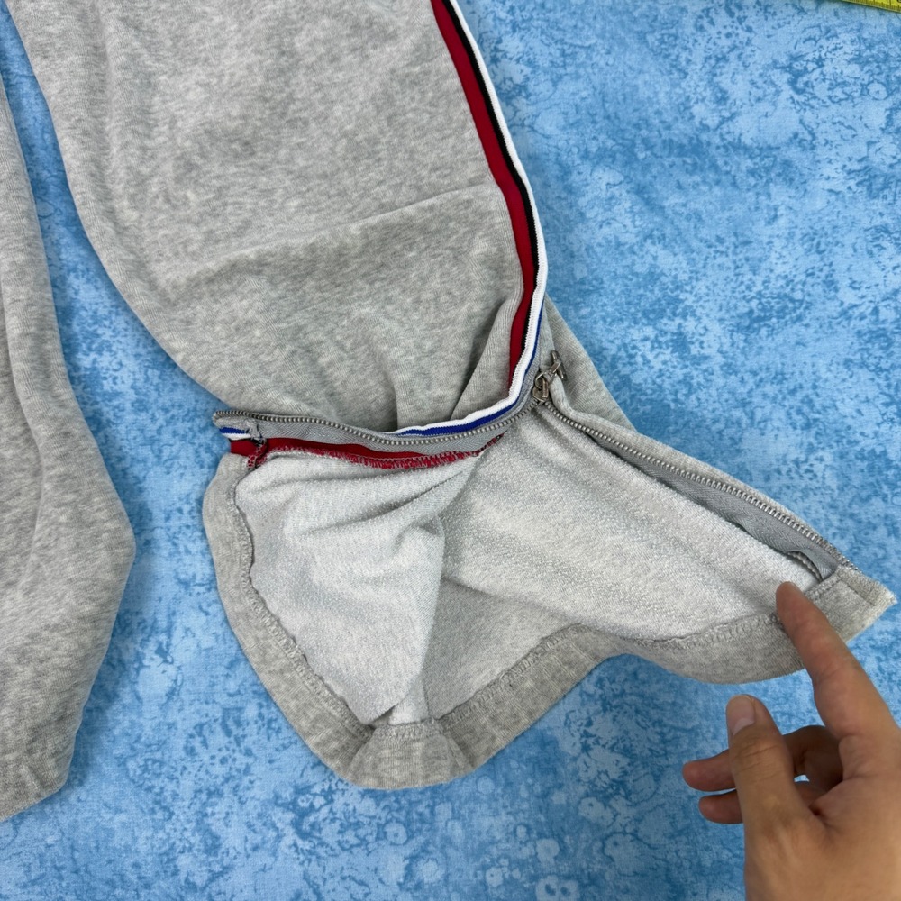 Enyce Mens Baggy Sweatpants Zipper Joggers XL Y2K Side Stripe White Red Blue - Picture 6 of 12